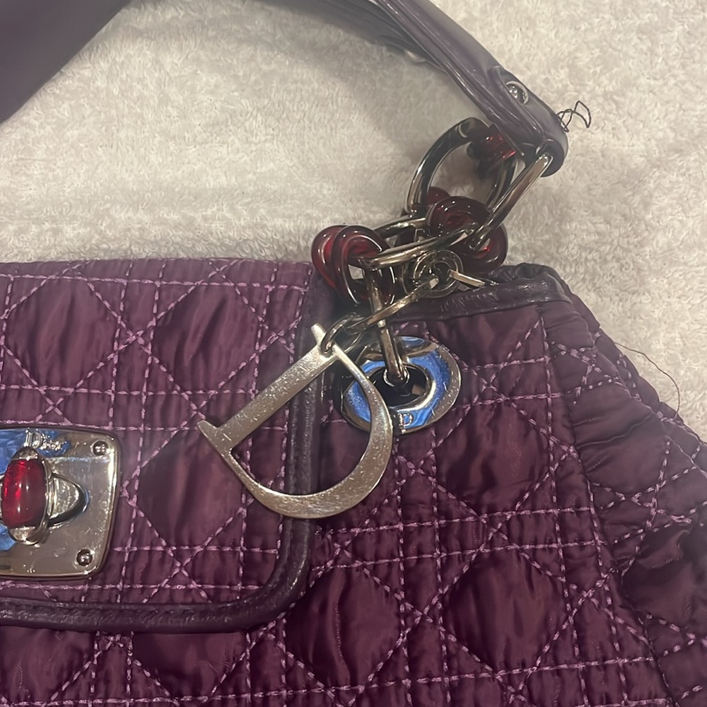 Dior Purple Satin Cannage Quilted Shoulder… - Picture 3 of 11